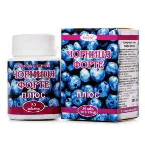Чорниця форте плюс таблетки по 0,25 г, 50 шт.