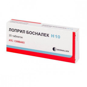 Лоприл Босналек Н 10 мг N20 таблетки