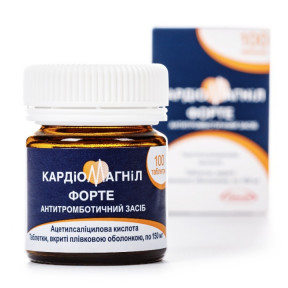 Кардіомагніл форте таблетки по 150 мг, 100 шт.