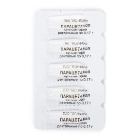 Парацетамол супозиторії по 170 мг, 10 шт.