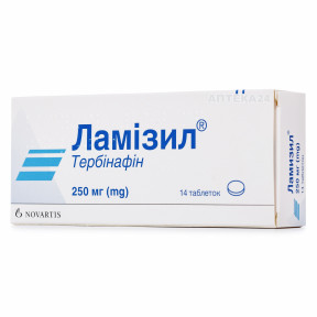 Ламізил протигрибкові таблетки по 250 мг, 14 шт.