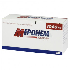Меронем порошок по 1000 мг у флаконі, 10 шт.