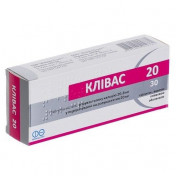 Клівас таблетки для зниження холестерину по 20 мг, 30 шт.