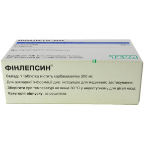 Фінлепсин таблетки по 200 мг, 50 шт.