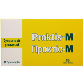 Проктіс М супозиторії ректальні по 2 г, 10 шт.