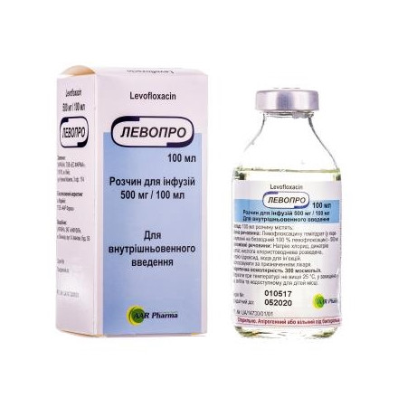 Левопро р-н д/інф.500мг/100мл фл.100мл