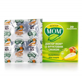 Доктор МОМ леденцы при кашле с фруктовым вкусом, 20 шт.