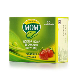 Доктор МОМ леденцы для горла с клубничным вкусом, 20 шт.