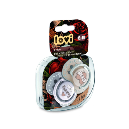 Пустушка силіконова динамічна Lovi I love, 22/868, 6-18 місяців, 2 шт
