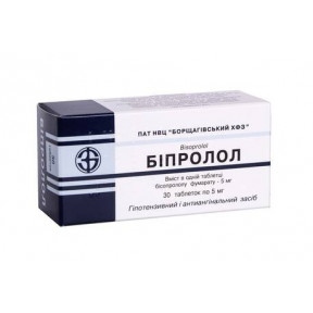 Біпролол таблетки по 5 мг, 30 шт.