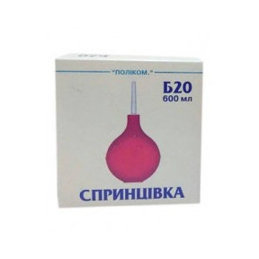 Спринцівка із твердим наконечником Б20, 600 мл, 1 шт.