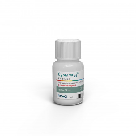 Сумамед порошок для оральної суспензії зі смаком полуниці 100 мг/5 мл, 20 мл