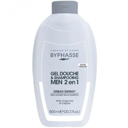 Byphasse чоловічий гель-шампунь для душу  2 в1 Urban Sving 600 мл