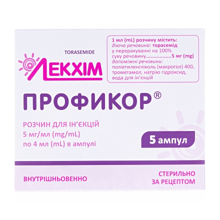 Профікор р-н д/ін.5мг/мл  4мл №5