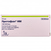 Протафан НМ суспензия для инъекций,100 МЕ/мл, по 10 мл во флаконе
