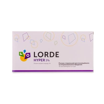 Лорде hyper 3% р-н стер.для інгаляц.та інтраназ.введ.4 мл №10