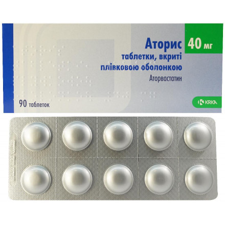 Аторис таблетки по 40 мг, 90 шт.
