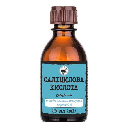 Саліцилова кислота розчин спиртовий для зовнішнього застосування 2%, 25 мл