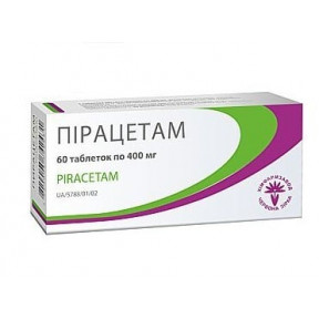 Пірацетам таблетки по 400 мг, 60 шт.