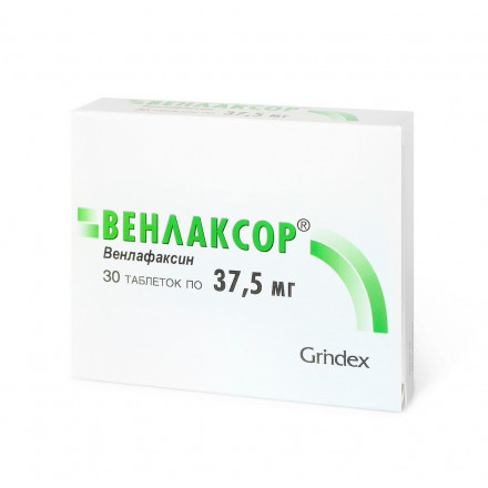 Венлаксор таблетки по 37,5 мг, 30 шт.