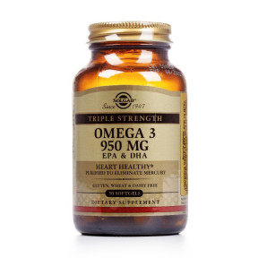 Солгар Потрійна Омега-3 капсули по 950 мг, 50 шт.