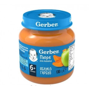 Фруктове пюре Gerber Яблуко і гарбуз, 130 г