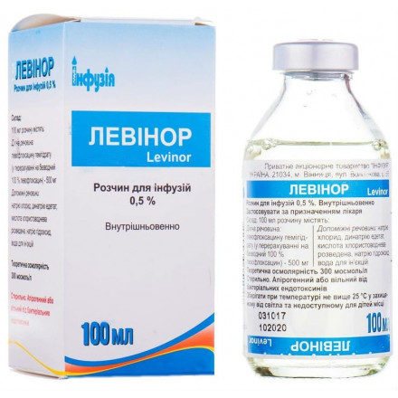 Левінор розчин для інфузій 0,5%, 100 мл