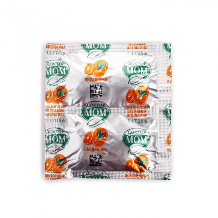 Доктор МОМ льодяники при кашлю зі смаком апельсина, 20 шт.