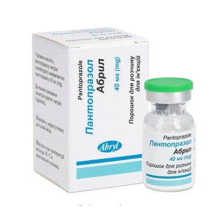 Пантопразол Абрил пор. д/р-ну д/ін. 40мг фл. №1