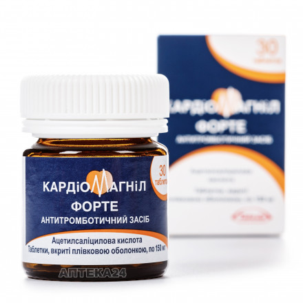 Кардіомагніл Форте таблетки по 150 мг, 30 шт.