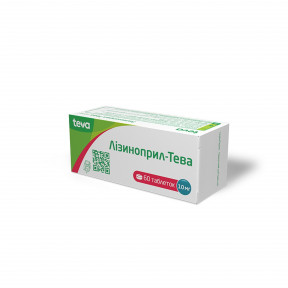 Лизиноприл-Тева таблетки по 10 мг, 60 шт.