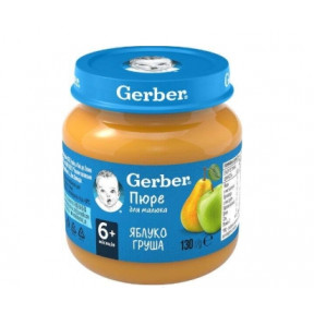Фруктовое пюре Gerber Яблоко и груша, 130 г