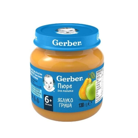 Фруктовое пюре Gerber Яблоко и груша, 130 г