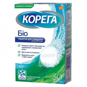 Таблетки для очищення зубних протезів Корега Біо, 30 шт.