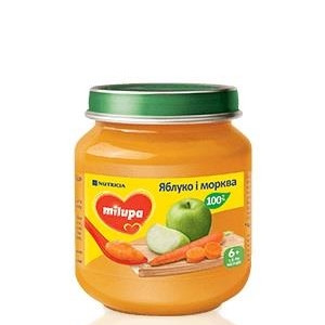 Мілупа пюре фруктове Яблуко і морква 125г /1463