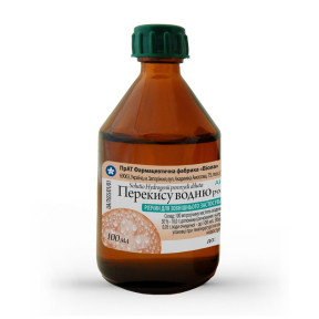 Перекис водню розчин 3% у скляному флаконі, 100 мл - ПрАТ ФФ Віола