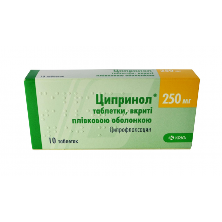 Ципринол таблетки по 250 мг, 10 шт.