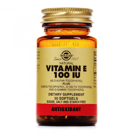 Солгар Вітамін Е капсули по 100 МО, 50 шт.