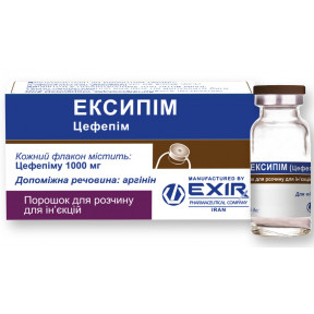 Ексипім порошок для розчину для ін'єкцій по 1000 мг