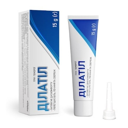 Ділатіл крем ректальний при геморої туба 15 г