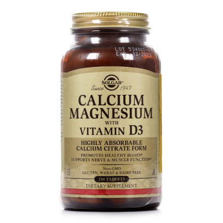 Солгар Кальций-магний с витамином D3 таблетки, 150 шт.