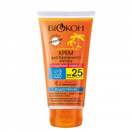 Біокон Крем SPF-25 для безпечної засмаги, 160 мл