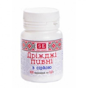 Дріжджі пивні з сіркою таблетки 500 мг 100 шт Фармаком