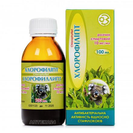 Хлорофіліпт розчин спиртовий, 10 мг/мл, 100 мл
