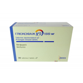 Глюкофаж XR таблетки по 1000 мг, 30 шт.