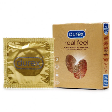 Презервативы Durex (Дюрекс) Real Feel из синтетического латекса, 3 шт.