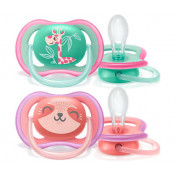 Авент пустушка ultra air з малюн.2шт 18міс+ для дівч. scf349/12