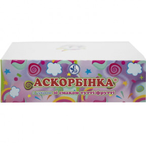 Аскорбінка табл. з цукром зі смаком тутті-фрутті №10*12