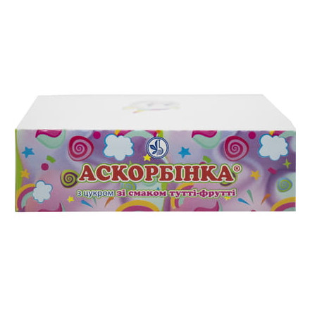 Аскорбінка табл. з цукром зі смаком тутті-фрутті №10*12