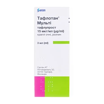Тафлотан Мульти оч.крапл. р-н 15мкг/мл 3 мл фл.карт.уп.